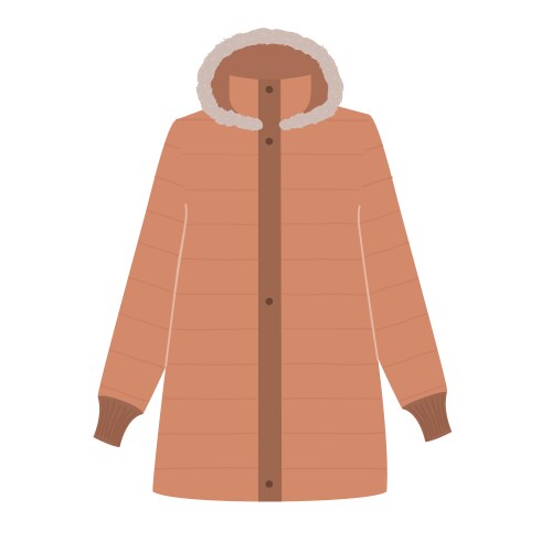 A hand-drawn brown coat on white background Vector Image