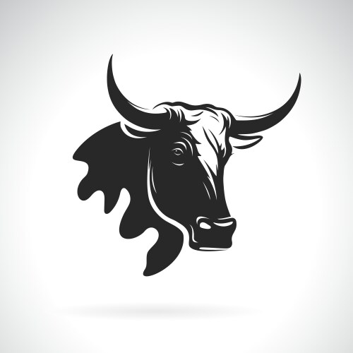 Cow head design on white background easy editable Vector Image