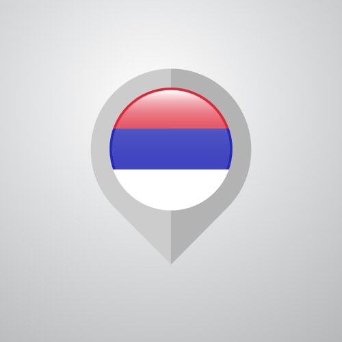 Map navigation pointer with republika srpska flag vektorbild