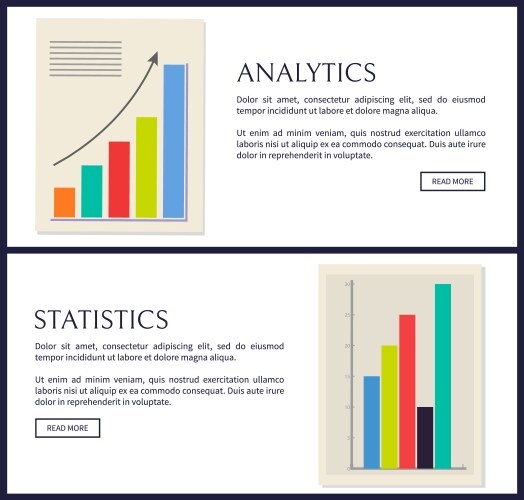 Statistics and analytics data info graphics set vector image