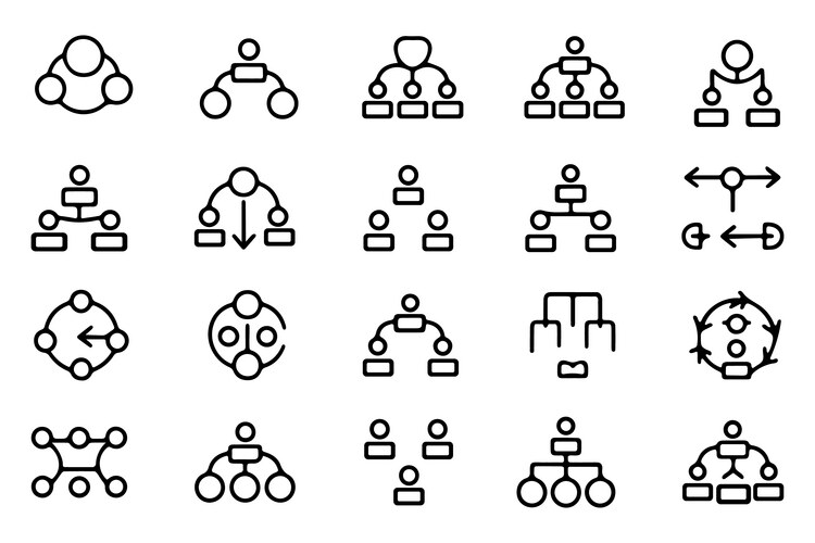 Process Icon Set - Workflow & Systems – Royalty-Free Vector | VectorStock