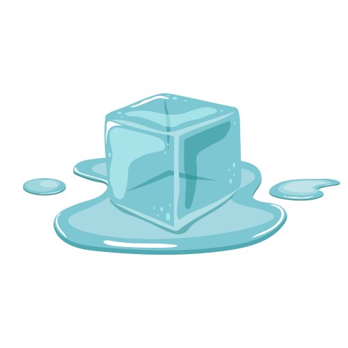 Three melting ice cubes Royalty Free Vector Image
