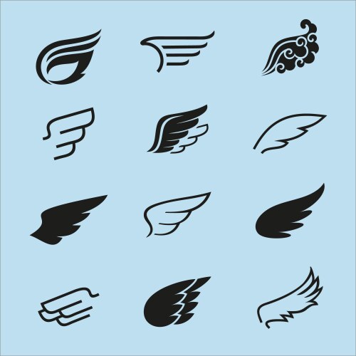 Wing Icon Collection Royalty Free Vector Image