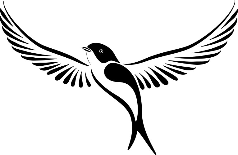 Elegant Swallow Bird Logo Royalty Free Vector Image