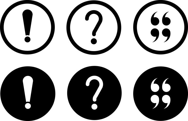 Question mark and quotation exclamation vector image