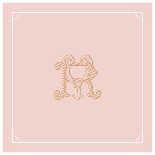 VR Monogram Wedding Logo Vector Image