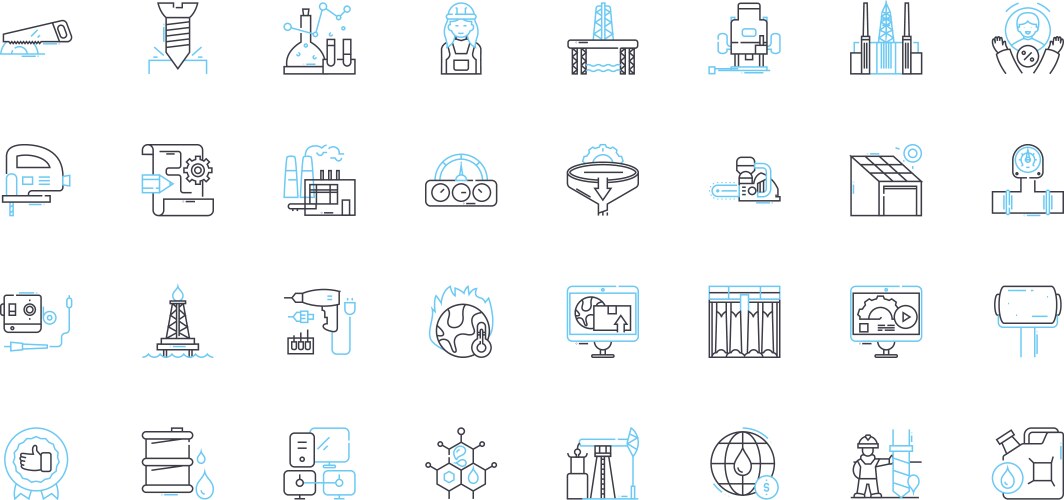 Data analytics linear icons set mining modeling vector image