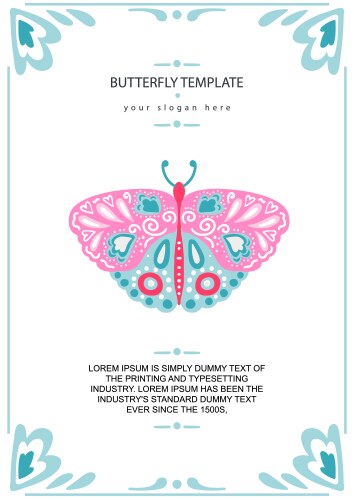 Folk butterfly Vector Image
