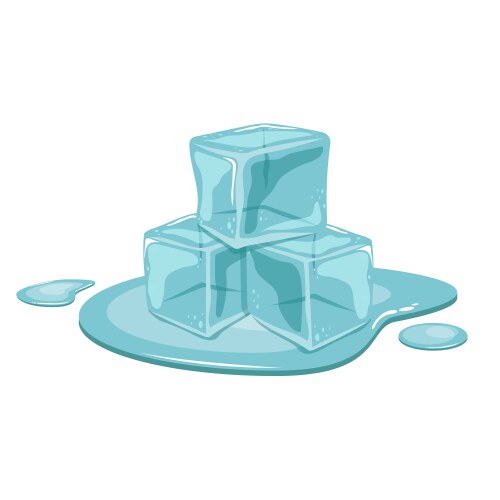 Watercolor isolated ice cubes Royalty Free Vector Image