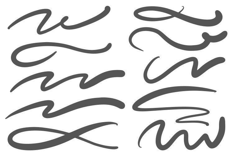 swoosh lines hand drawn underline swashes vector