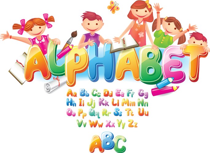 Colorful Alphabet Learning – Royalty-Free Vector | VectorStock