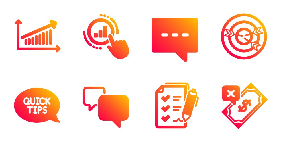 Quickstart guide blog and chart icons set graph vector image