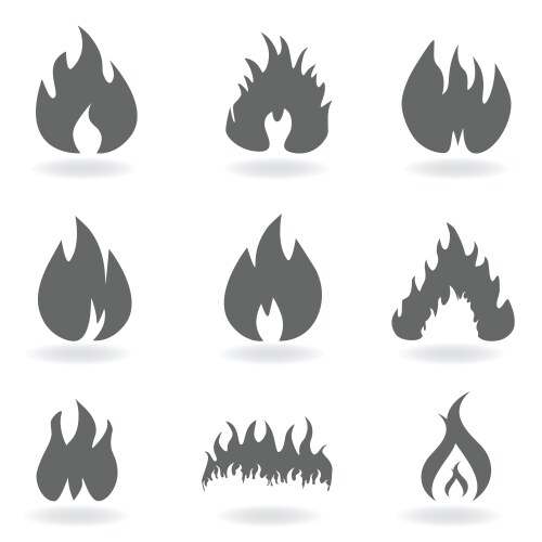 Flame Icon Set (274689) – Royalty-Free Vector | VectorStock