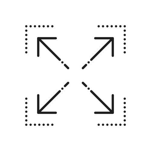 Resize and scale reduce expand zoom symbol outline vector image