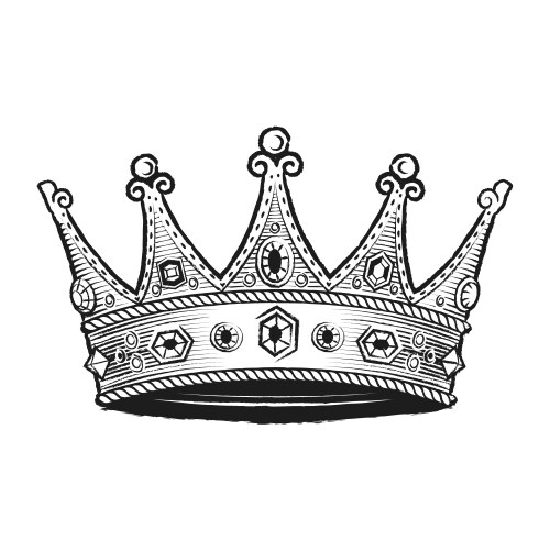 Hand-drawn king crown with precious stones Vector Image