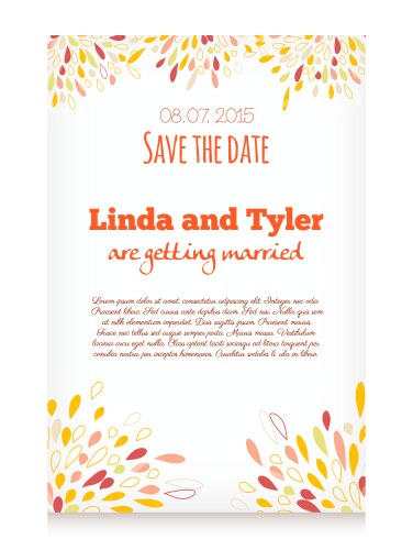Abstract Save the Date Invitation Vector Image