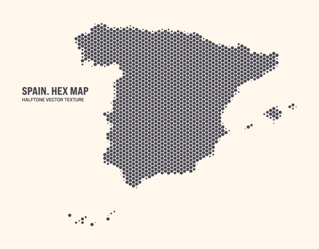 Denmark Map Hexagonal Half Tone Pattern Isolated Vector Image