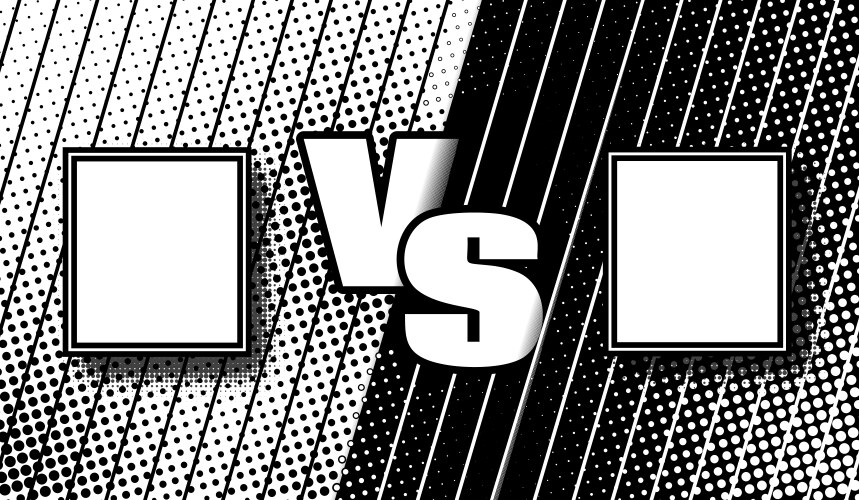 versus halftone comics design vs fight vector image