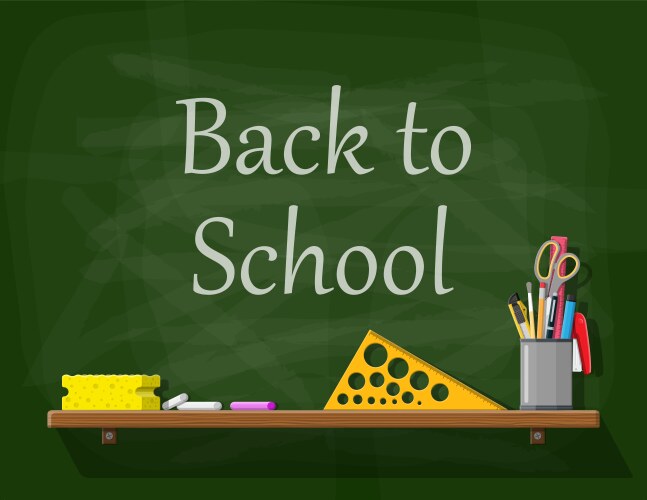 Green chalkboard with wooden frame Vector Image