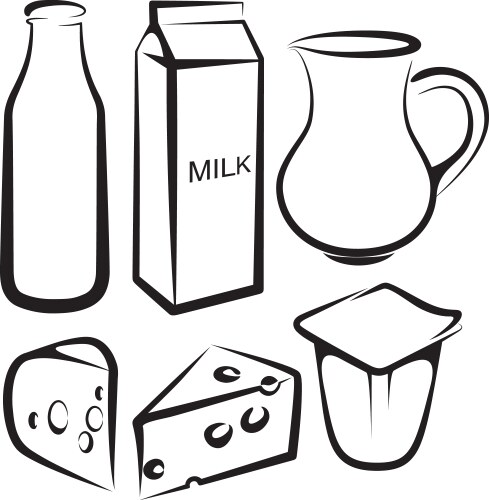 Set of dairy products vector image