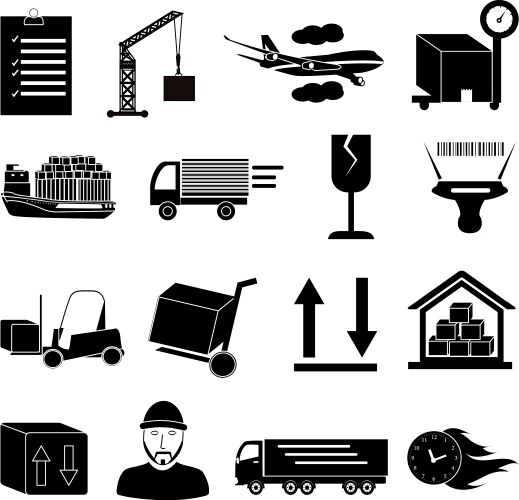 Warehouse icons set Royalty Free Vector Image - VectorStock