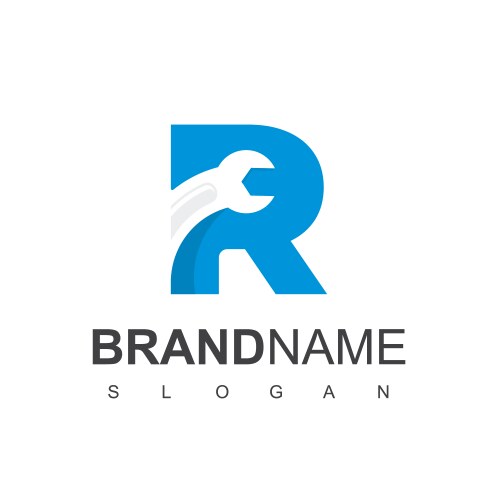 Letter r repair logo design template isolated Vector Image