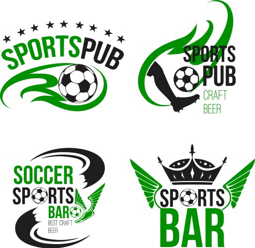 Soccer & Sports Pub Icons Vector Image