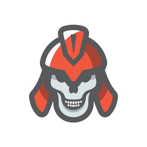 Spartan warrior skull icon cartoon Vector Image