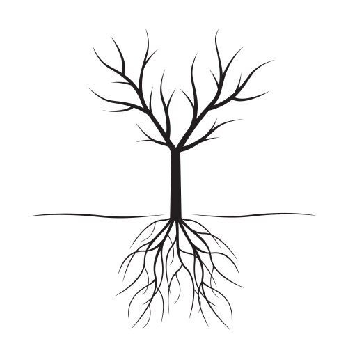 Brown Roots Vector Bare brown tree Royalty Free Vector Image - VectorStock