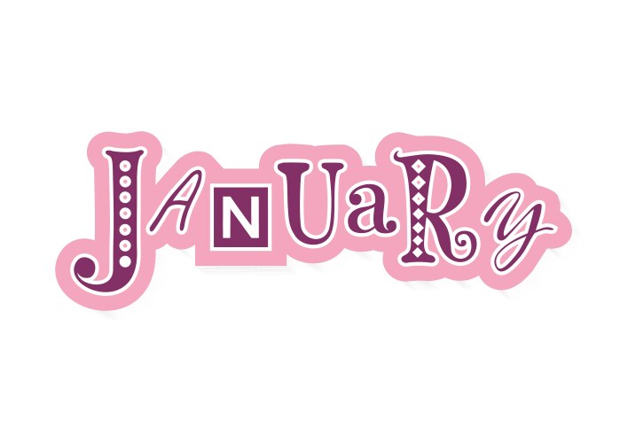 Lettering of january with different letters – Royalty-Free Vector ...