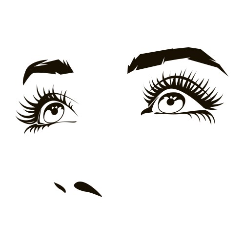 Woman's Face with Intense Eyes Vector Image