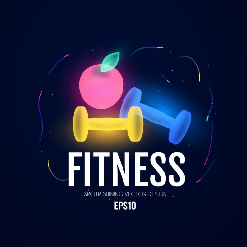 fittnes and sport shining background vector image