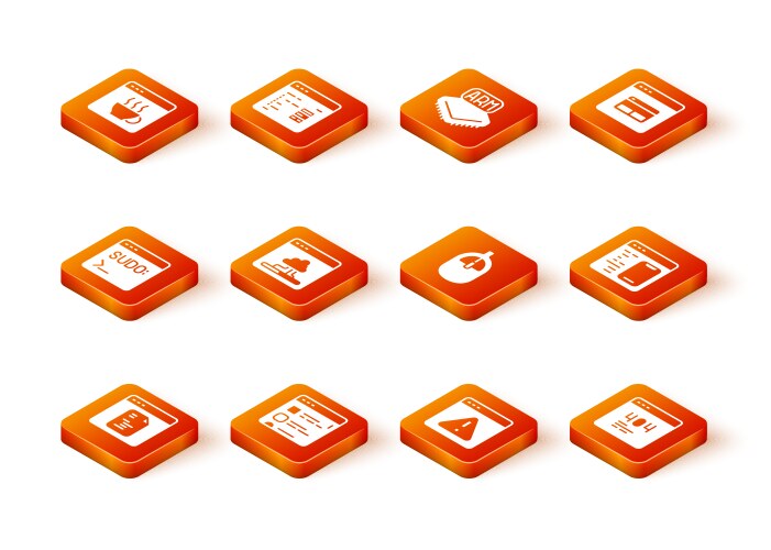 Set software browser files code terminal cloud vektorbild