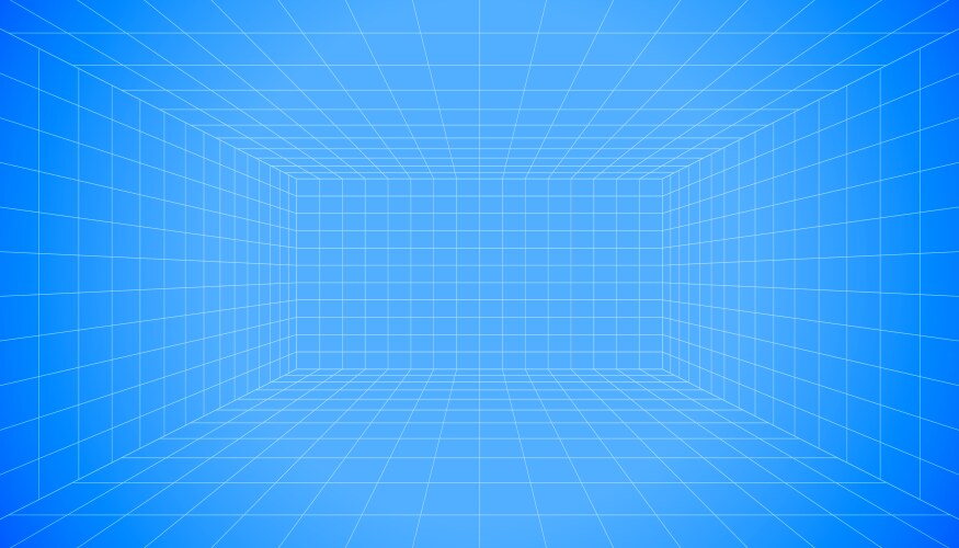 Abstract 3d perspective room grid line pattern vector image