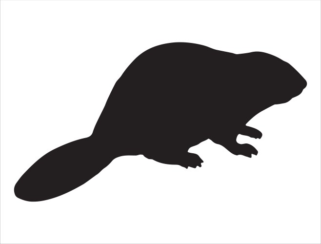 Beaver Silhouette Art Vector Image