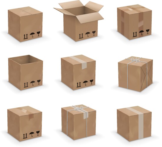 Closed boxes pile Royalty Free Vector Image - VectorStock