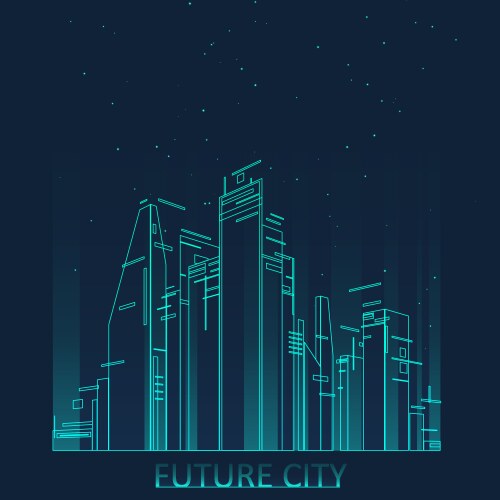 future city skyline vector