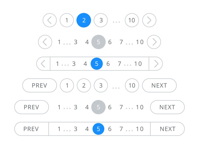 Pagination bar page navigation web buttons vector image