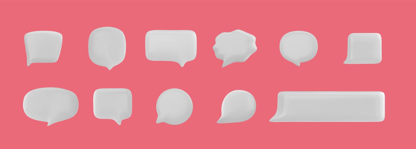 Set of 3d speech bubbles for chatting Vector Image