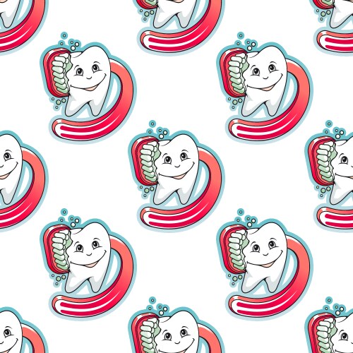 Gray seamless pattern with tooth and toothpaste Vector Image