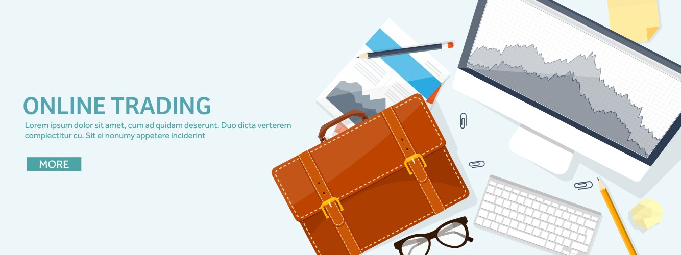 Flat background market trade vector image