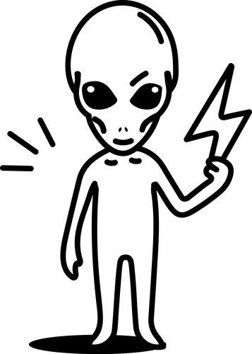 Hand Drawn Alien Icon - Space Creature Vector Image