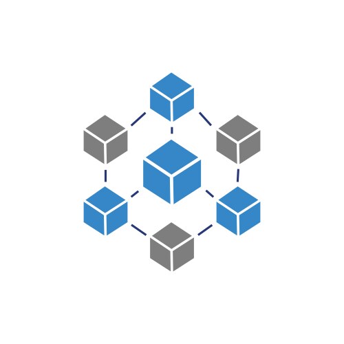 Flat blockchain icon symbol Royalty Free Vector Image