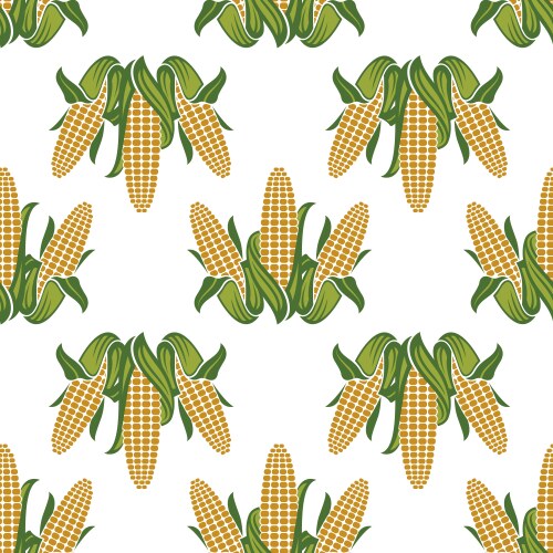 Seamless pattern corn vegetables ornament Vector Image