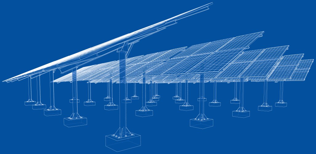 Solar energy panel fields renewable station Vector Image
