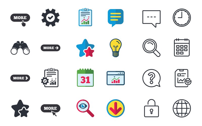 More with cursor pointer icon details symbols vector image
