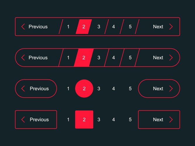 Pagination bar page navigation web buttons vector image