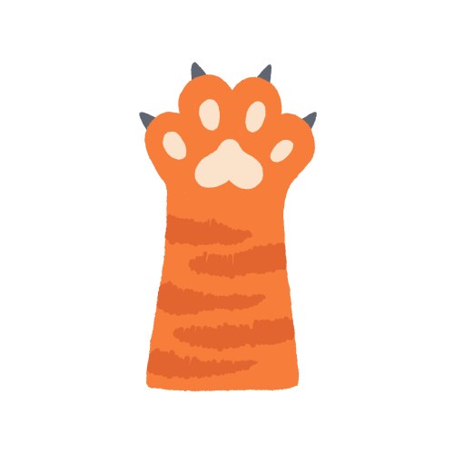 Cute Ginger Cat Paw with Soft Pads Vector Image