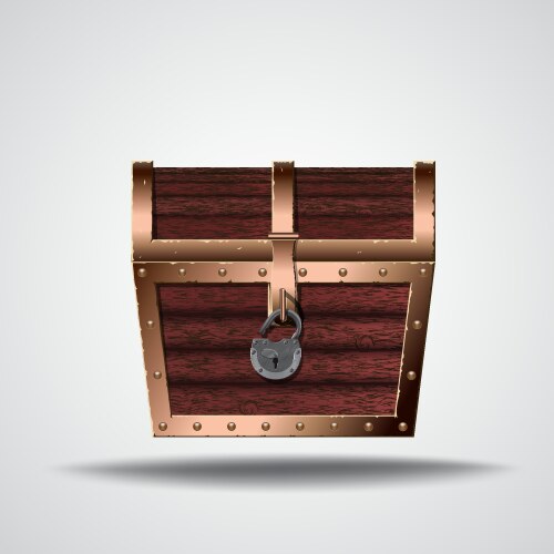 Opened antique treasure chest with coins Vector Image