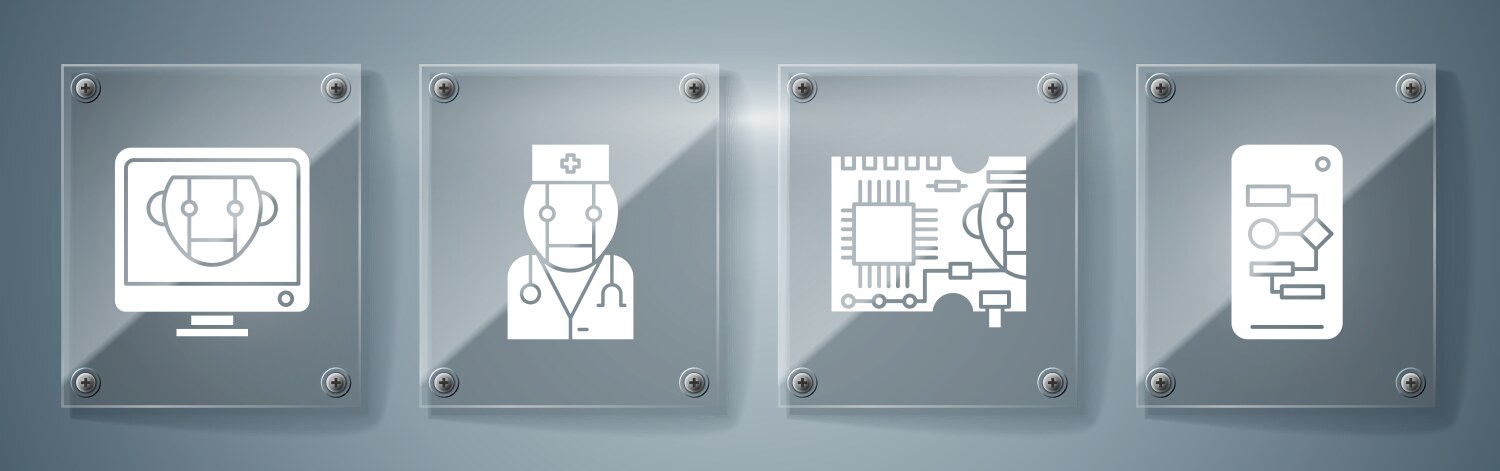 Set algorithm printed circuit board pcb robot vector image